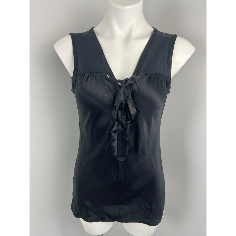 The Limited Black Sleeveless 100% Silk Blouse Y2K Vintage Medium